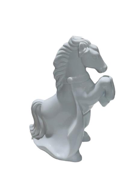 CAVALLO CERAMICA H 26 CM BIANCO