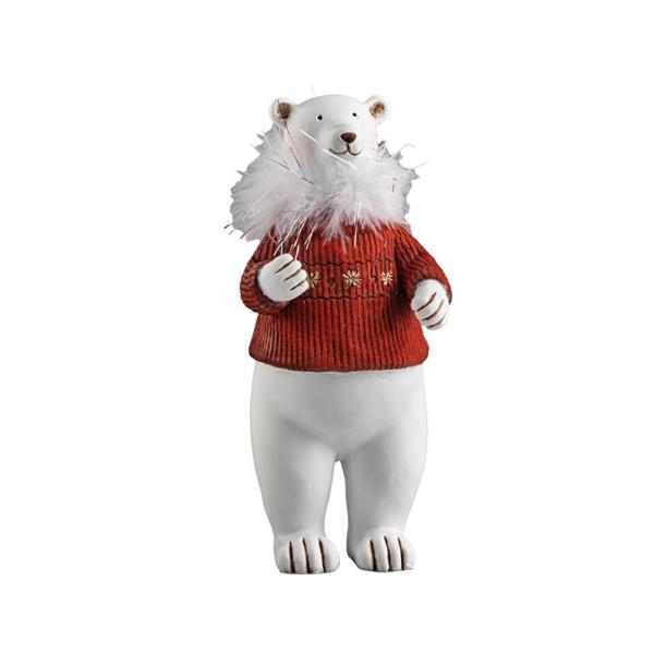 ORSO POLARE C/PIUME H.26 CM *1/9* (NKL59)